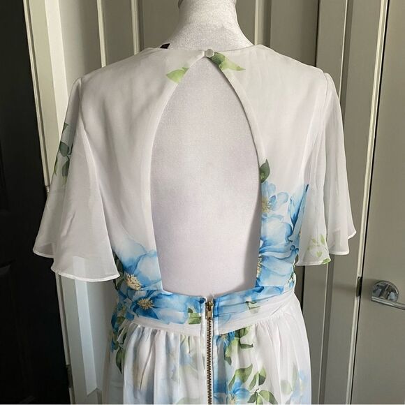 Disney Princess Line White and Blue Floral Maxi Overlay Romper Size L - Picture 9 of 13